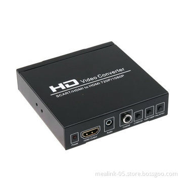 SCART to HDMI Connector, Supports 1,080/720 Pixels, PAL/NTSC